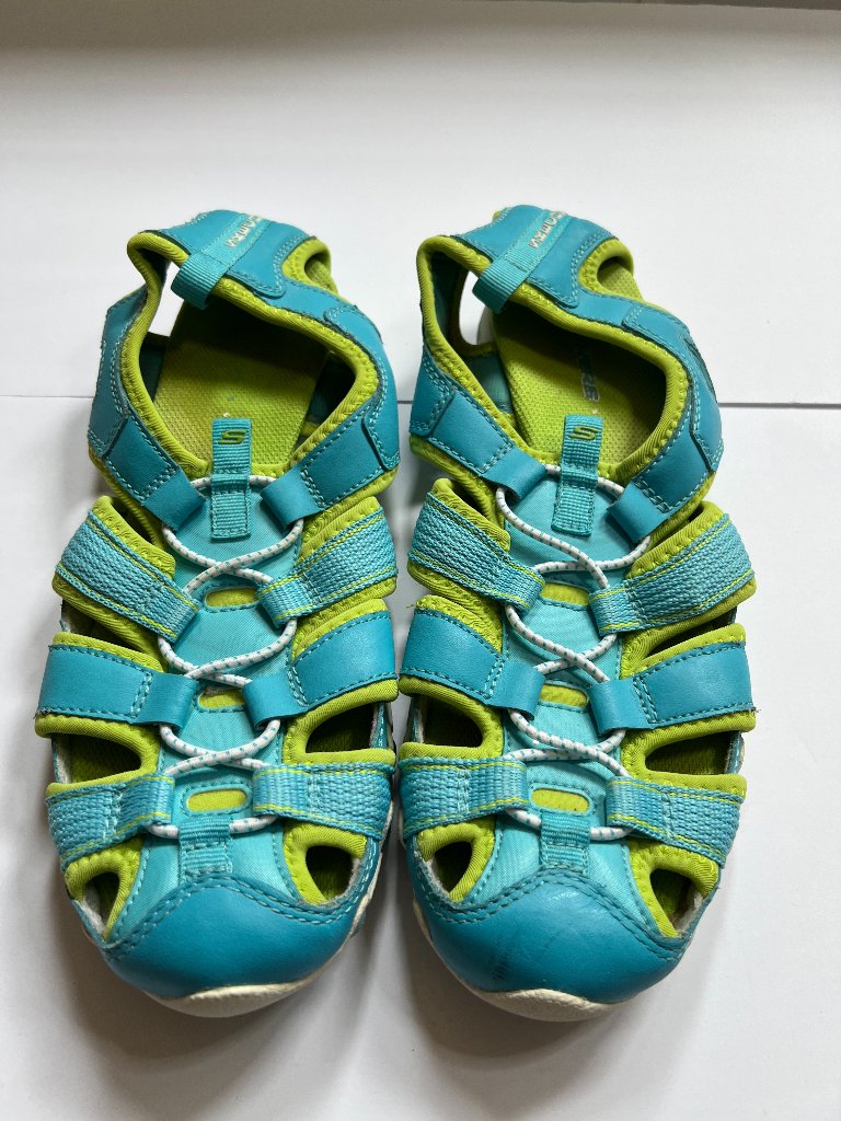Sketchers Lime Green And Blue Walking Sandals W 9 1/2